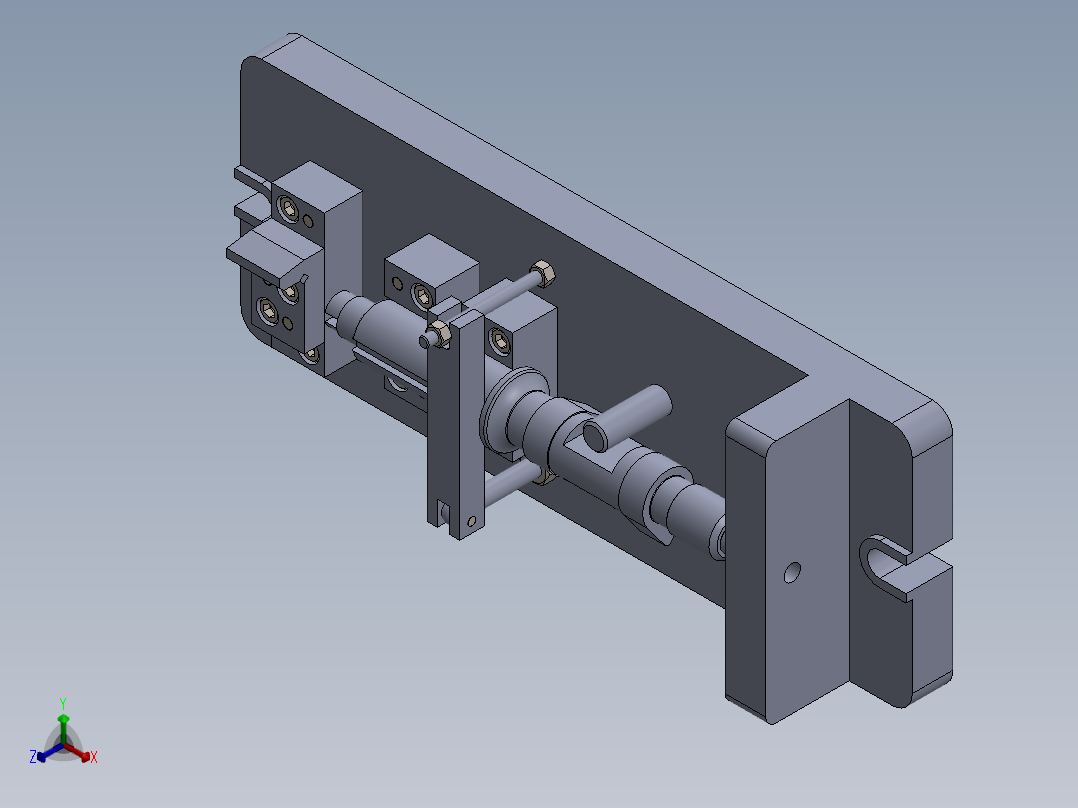 凸轮轴铣面夹具（CAD图+SW三维）正等轴测图