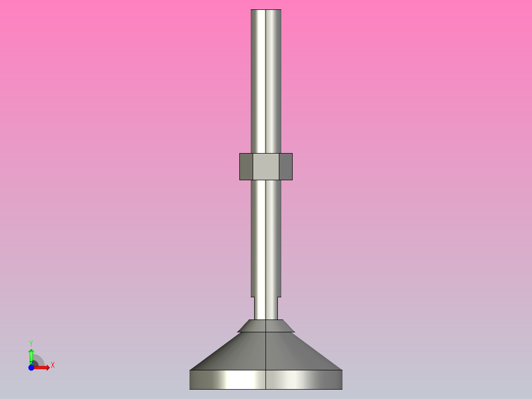 DGC80-M16-L150-C1 DGC80不锈钢万向调整脚蹄前视图