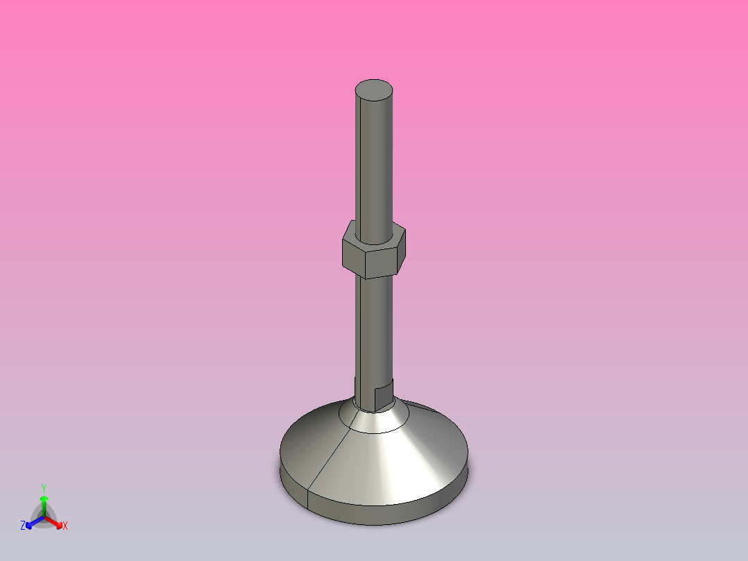 DGC80-M16-L150-C1 DGC80不锈钢万向调整脚蹄正等轴测图