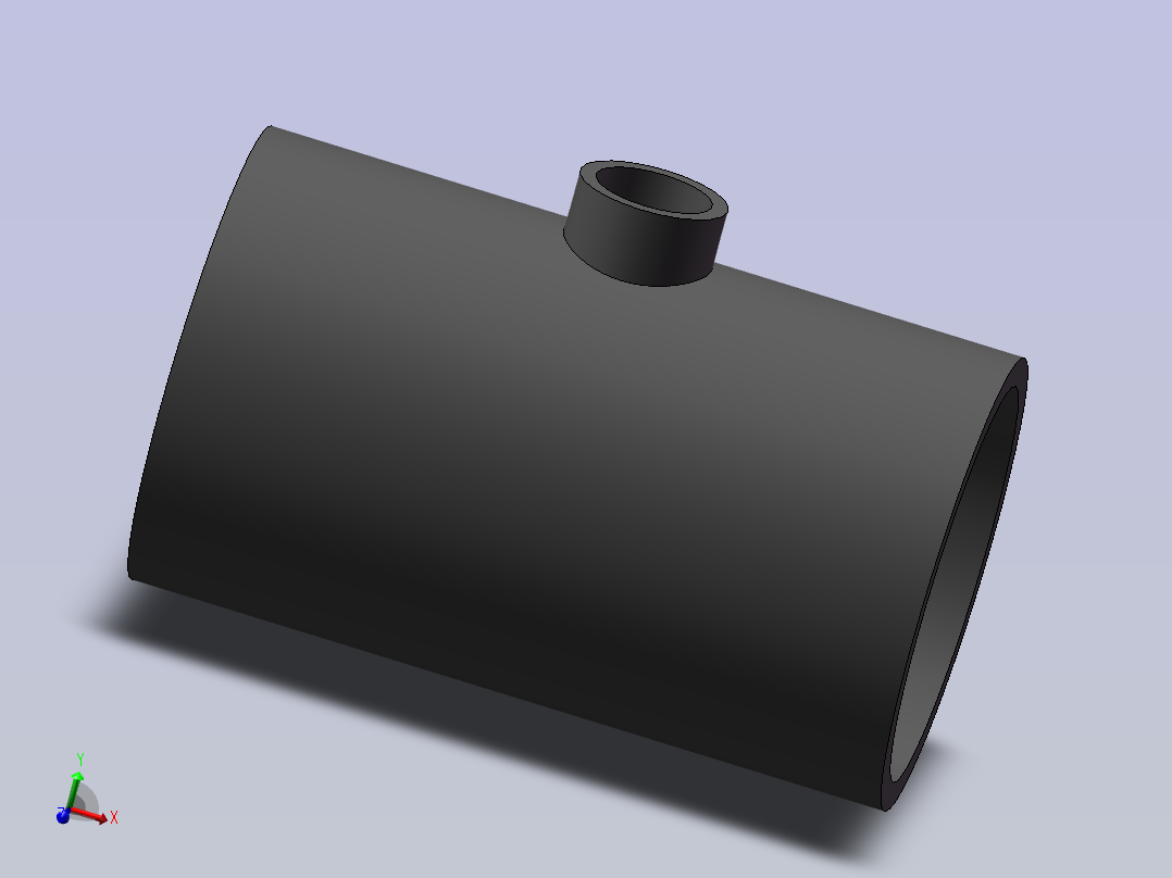 RTee_DN100_25_U-PVC主视图