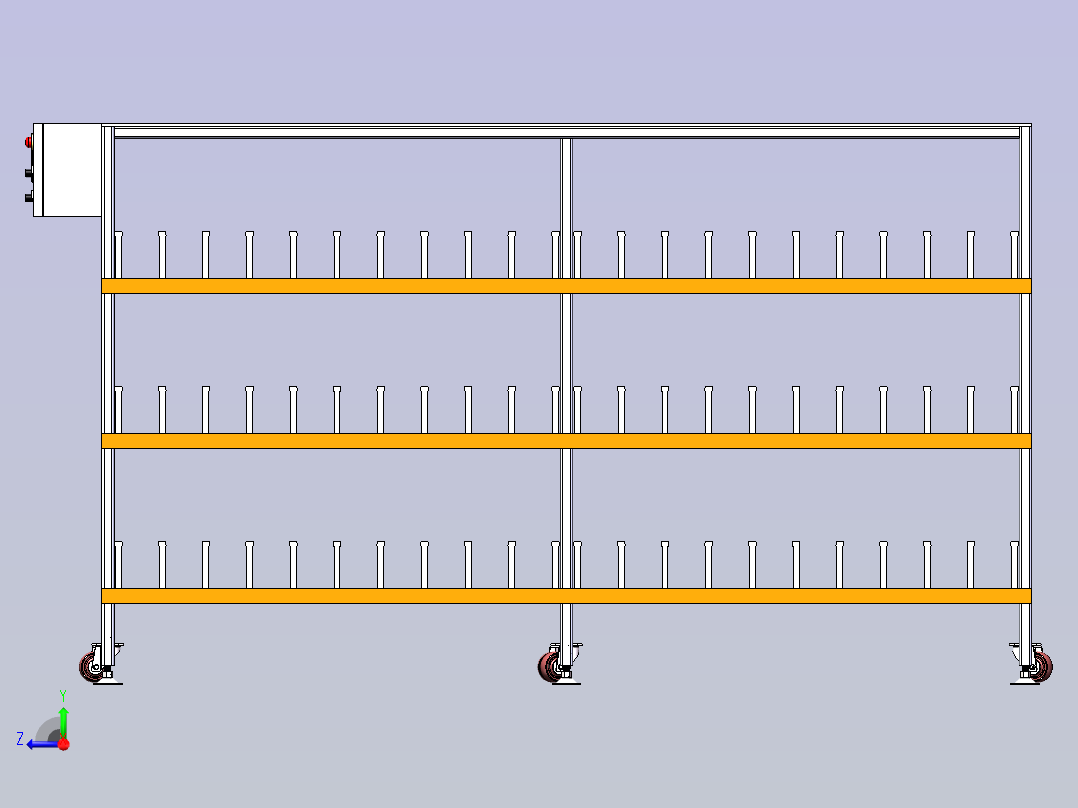 PLC控制型货架右视图