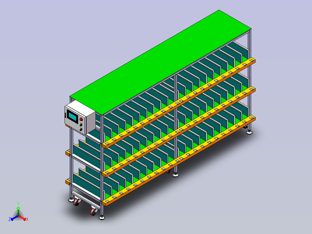 PLC控制型货架正等轴测图