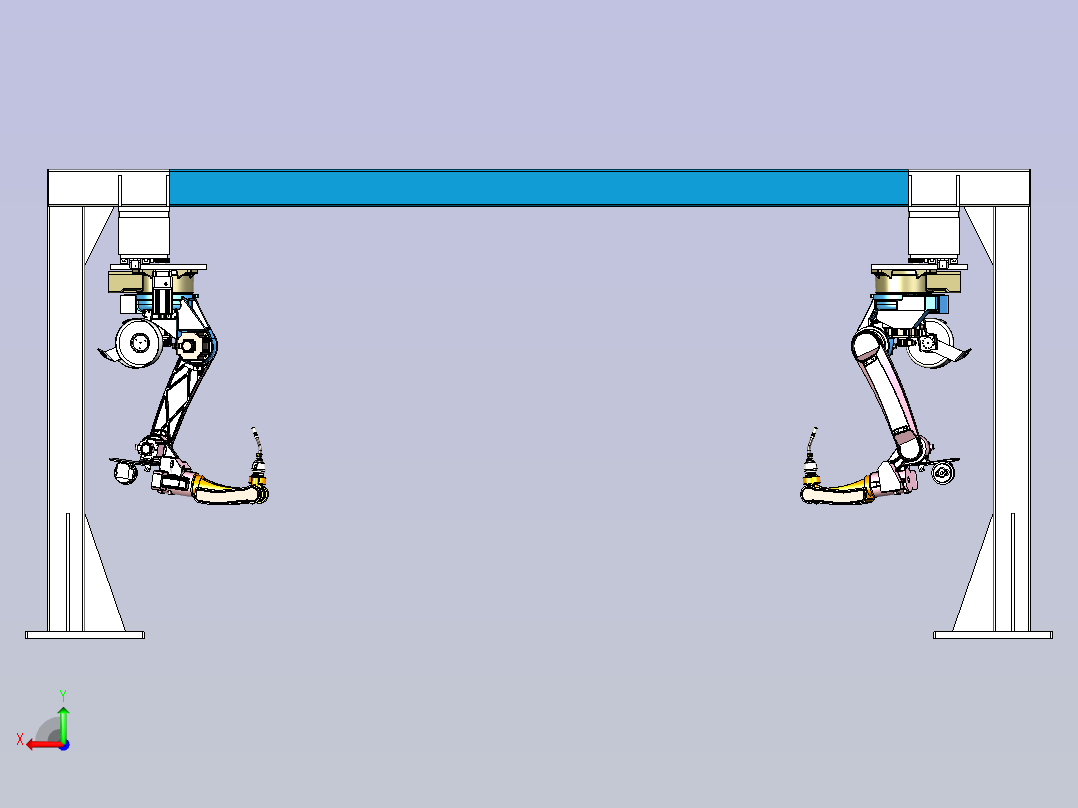 桁架倒装焊接机器人设计后视图