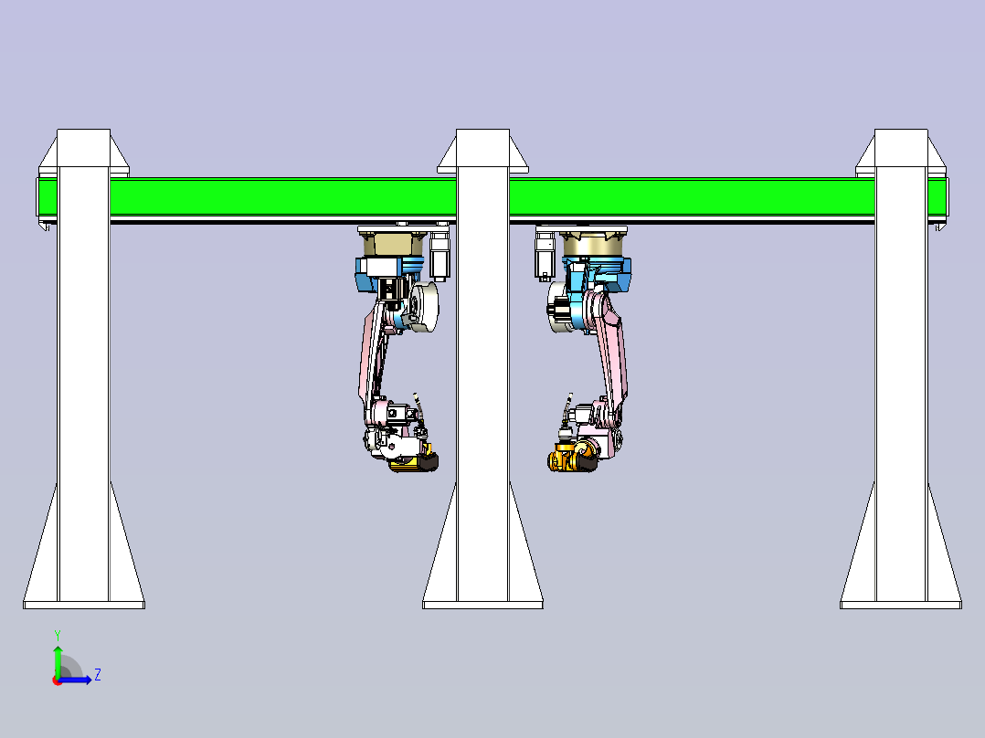 桁架倒装焊接机器人设计左视图