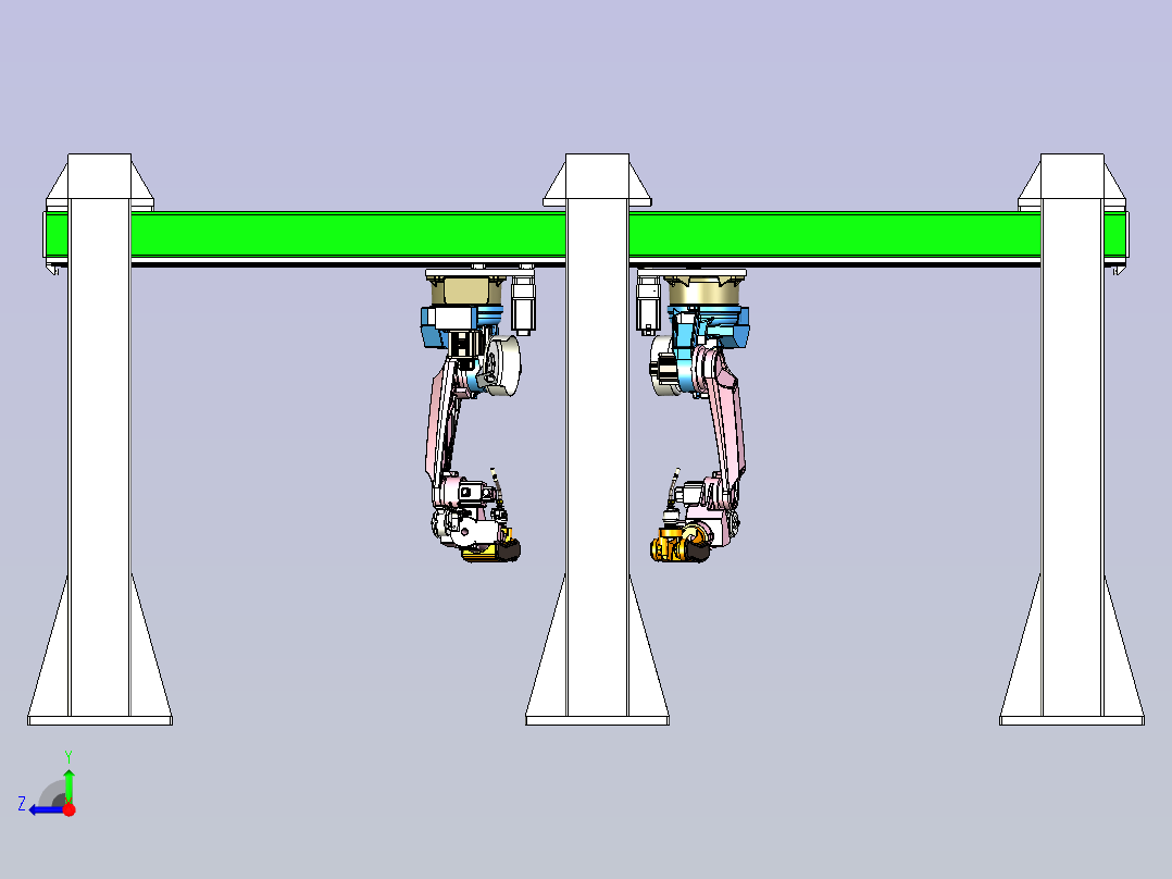 桁架倒装焊接机器人设计右视图