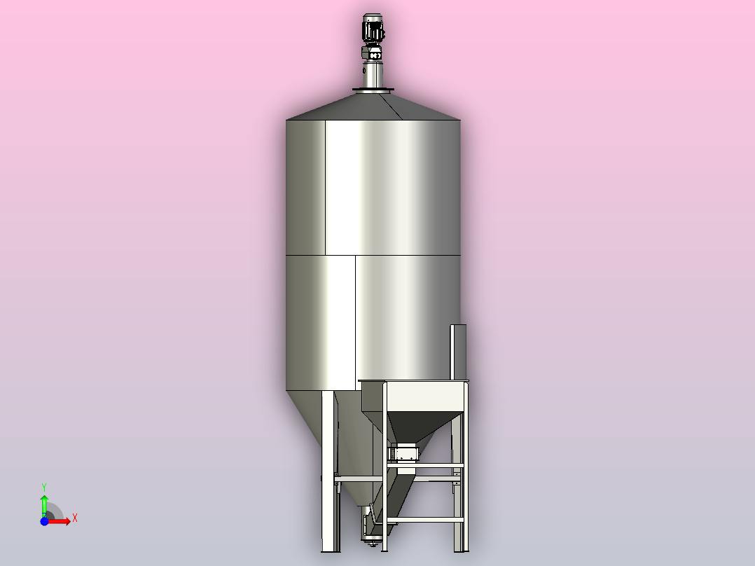 混合搅拌罐设计前视图