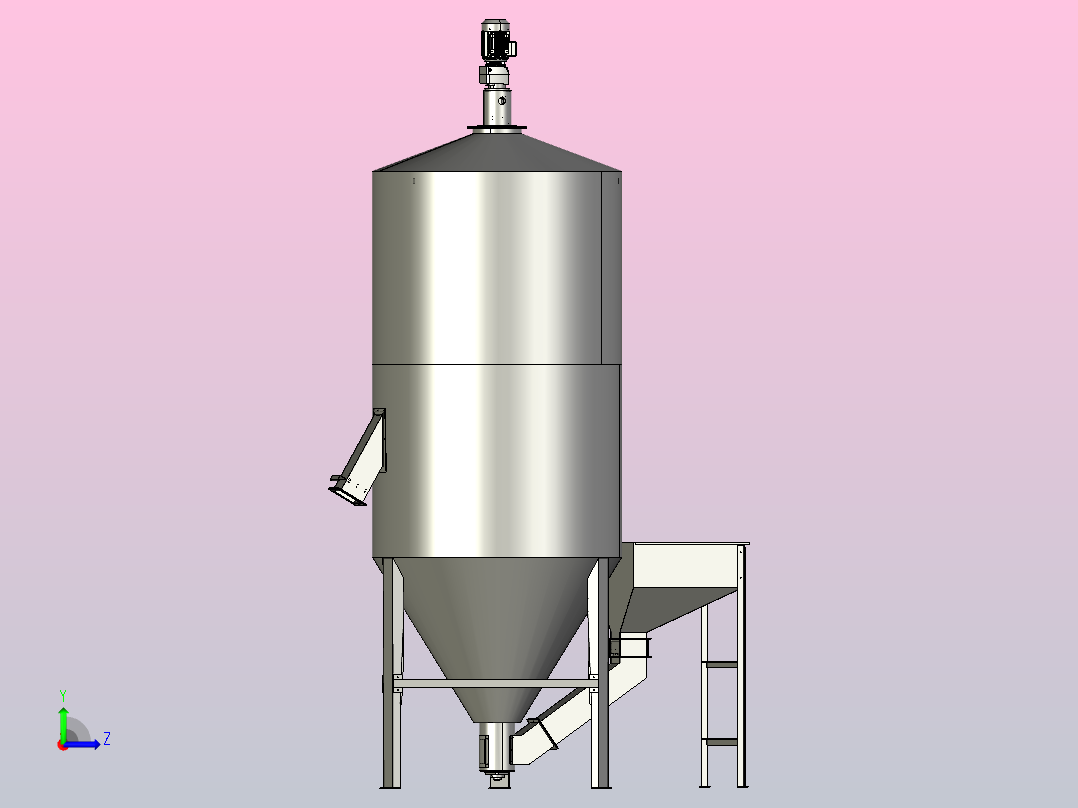 混合搅拌罐设计左视图