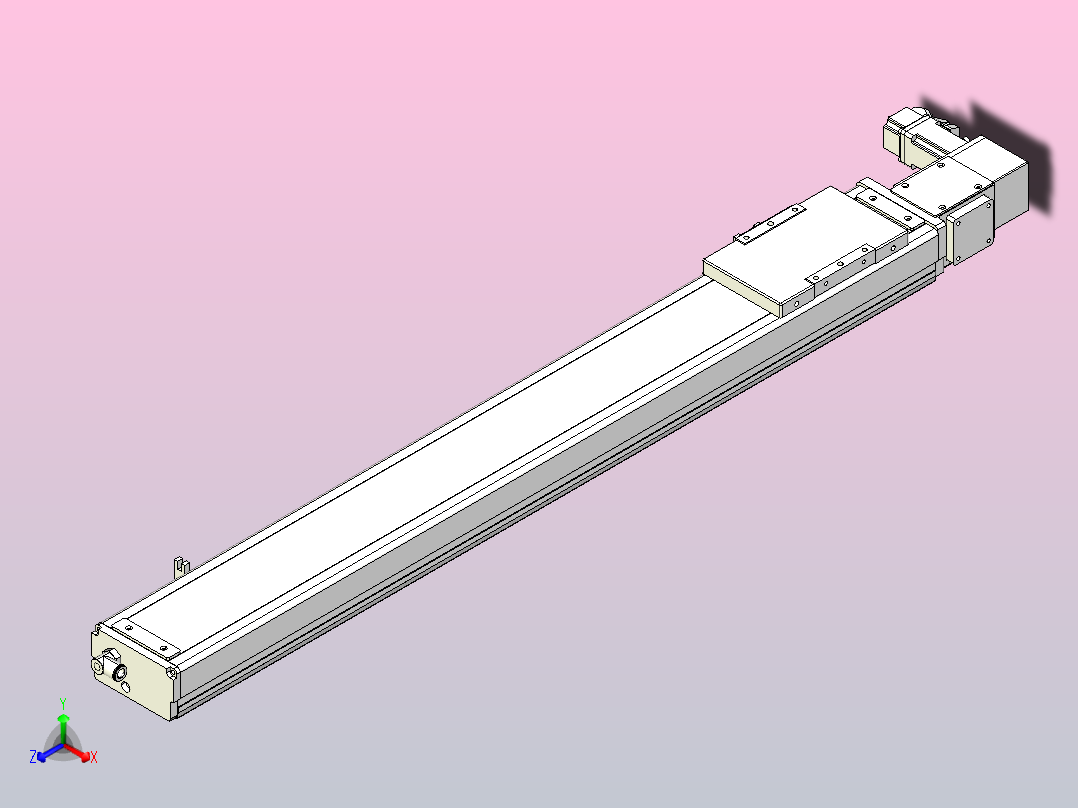 无尘皮带滑台KCB10-L32-750-L-100W-C4主视图