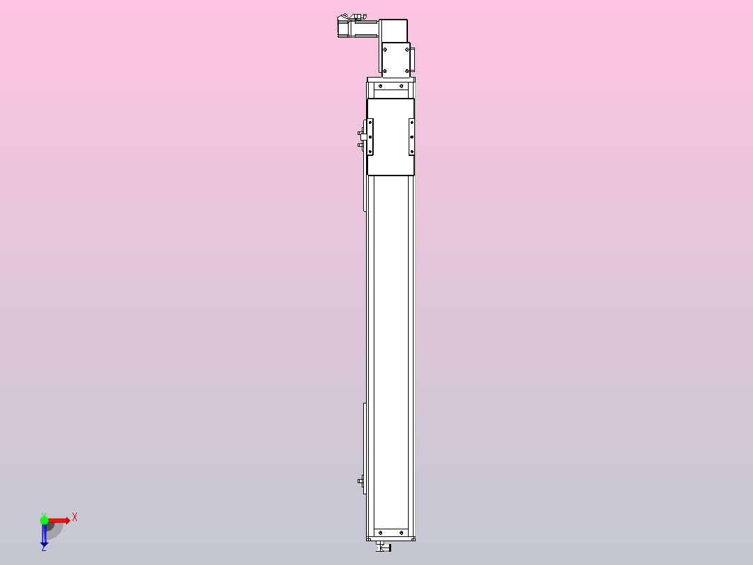 无尘皮带滑台KCB10-L32-750-L-100W-C4俯视图