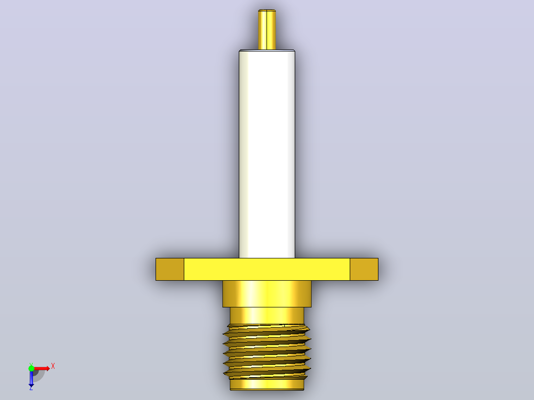 SMA双孔法兰波导18 GHz连接器俯视图