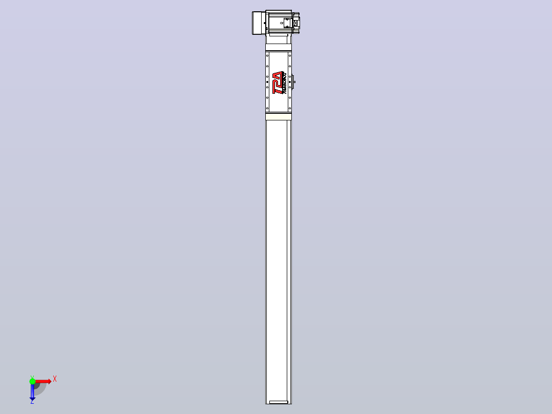伺服电机集成皮带传动直线执行器TPA-OCB-100-192-L950-RU-P75-N3俯视图