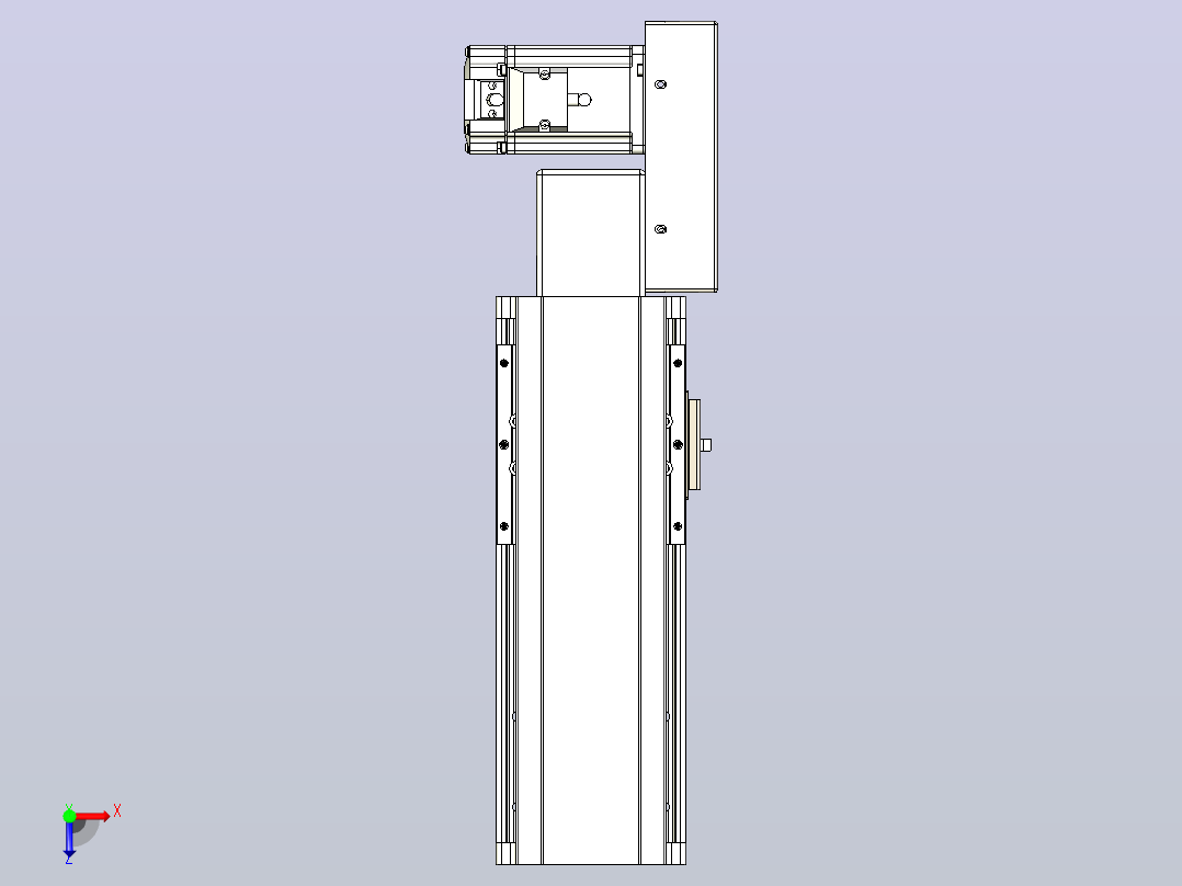 皮带直线轴半封闭可选导轨TPA-HNB-105D-90-L100-ML-Y-P20-N3俯视图