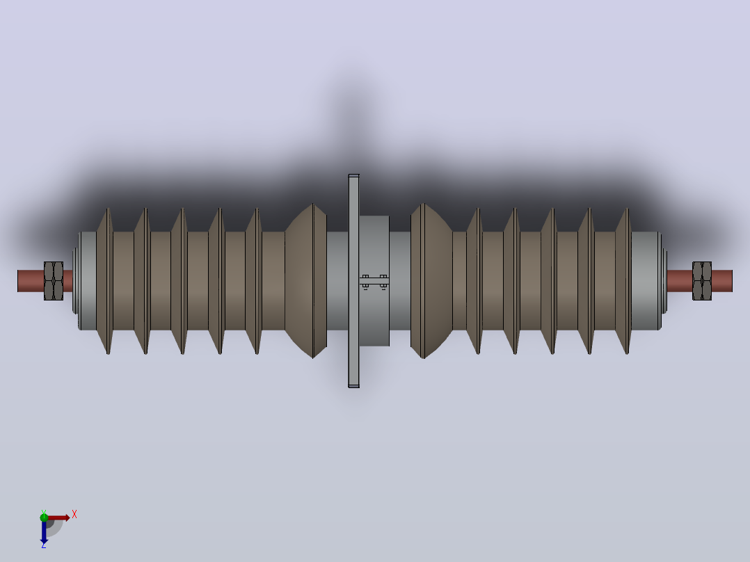 CWB-35KV╱1250A户外铜导体扁铜排穿墙套管[CWB-35／1000]俯视图