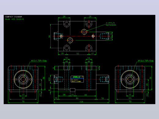 薄型气缸转角下压缸2D-HCS32x20-D