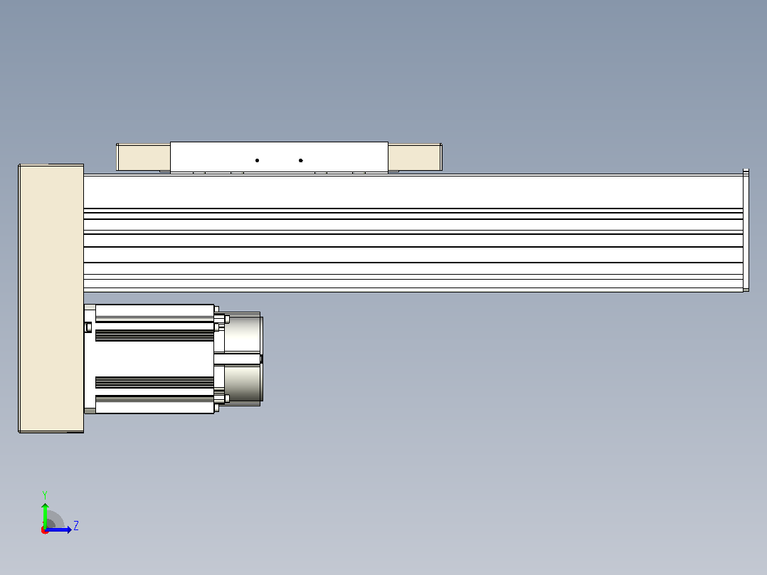 滚珠丝杠直线轴带导轨全封闭TPA-HCR-220D-3210C-L250-MP-Y-P1K-N3左视图