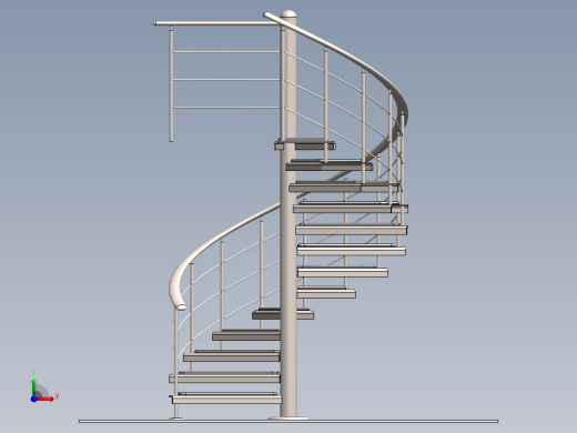 螺旋的楼梯设计前视缩略图