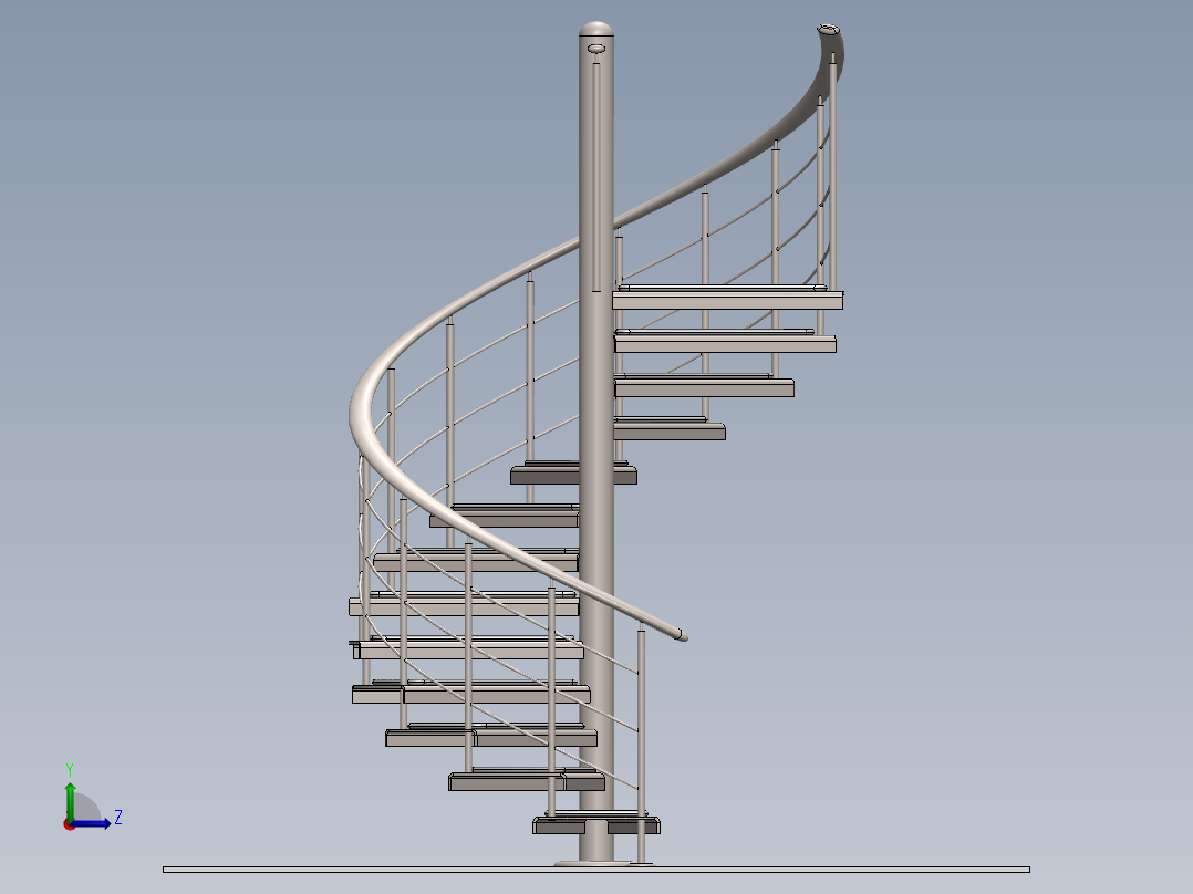 螺旋的楼梯设计左视图