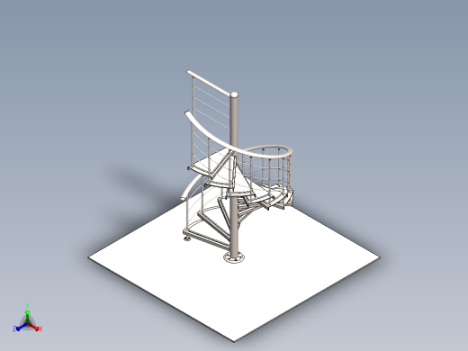 螺旋的楼梯设计正等轴测缩略图