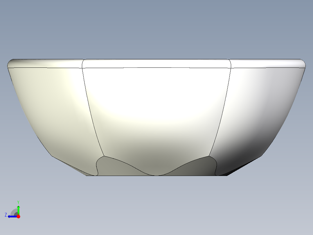 solidworks塑料碗设计右视图