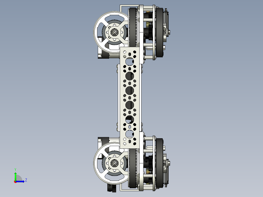 小车转向底盘3D图纸 STEP格式左视图