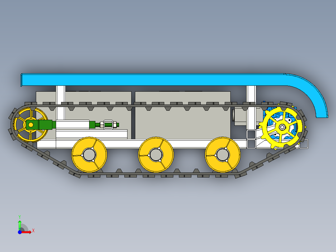 C9_橡胶履带底盘模型前视图