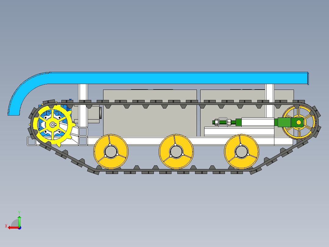 C9_橡胶履带底盘模型后视图