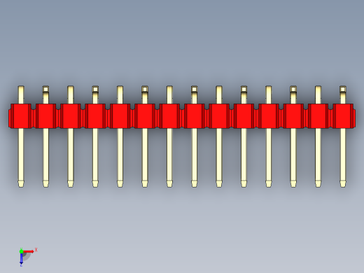 彩色公排针 100mil 2.54mm 系列-DS1022_red_14p_100mil_Type_SMT_R2_rev1.0俯视缩略图