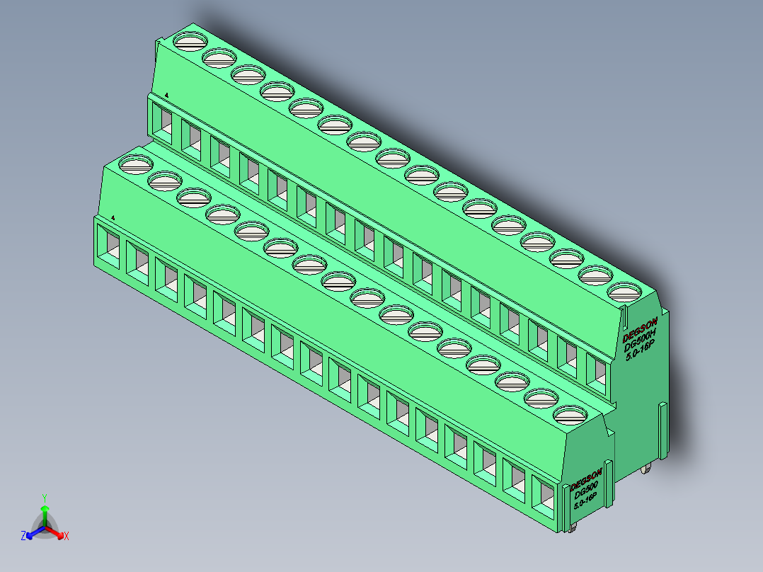 DEGSON DG500 系列 5.05.087.62mm 接线端子-DG500A-5.0-32P-14-00AH主视图