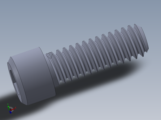 粗螺纹 SHCS 螺钉-SHCS 0.25x20x0.75.SLDPRT