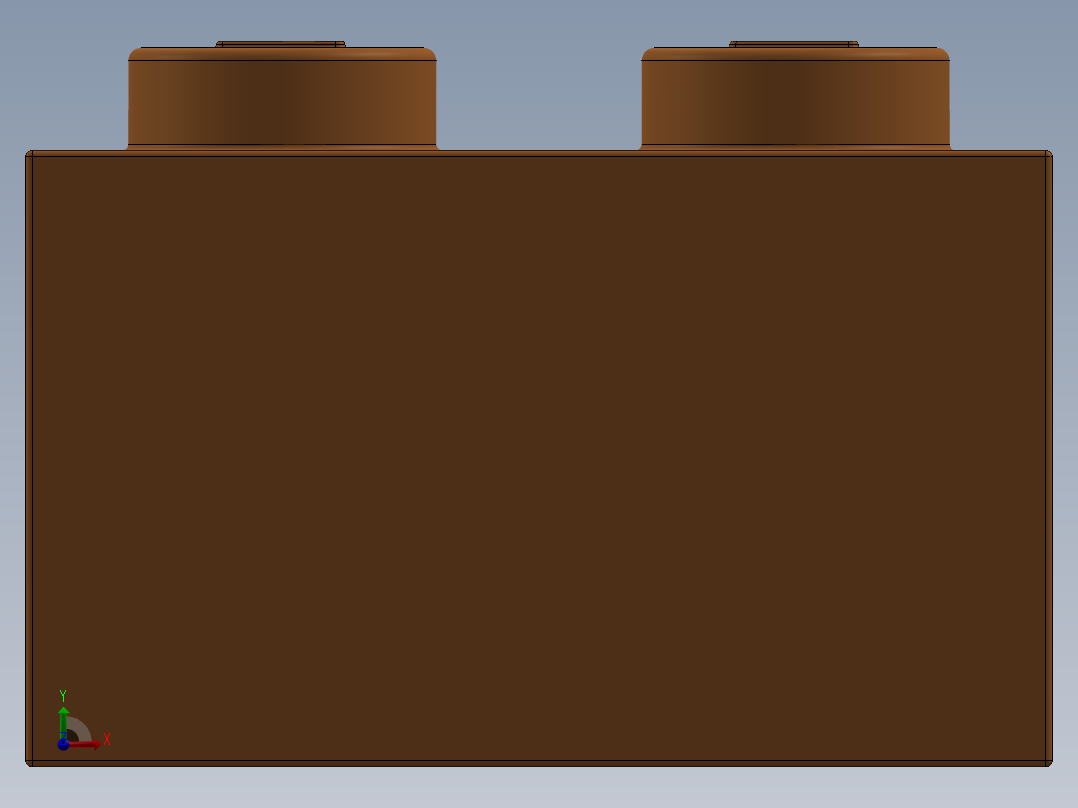 乐高套装 4421基本积木-4121739 - 3004 Bright Orange Brick 1 x 2.SLDPRT前视图