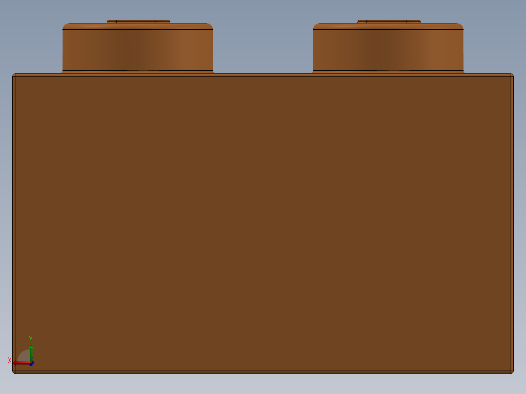 乐高套装 4421基本积木-4121739 - 3004 Bright Orange Brick 1 x 2.SLDPRT后视图