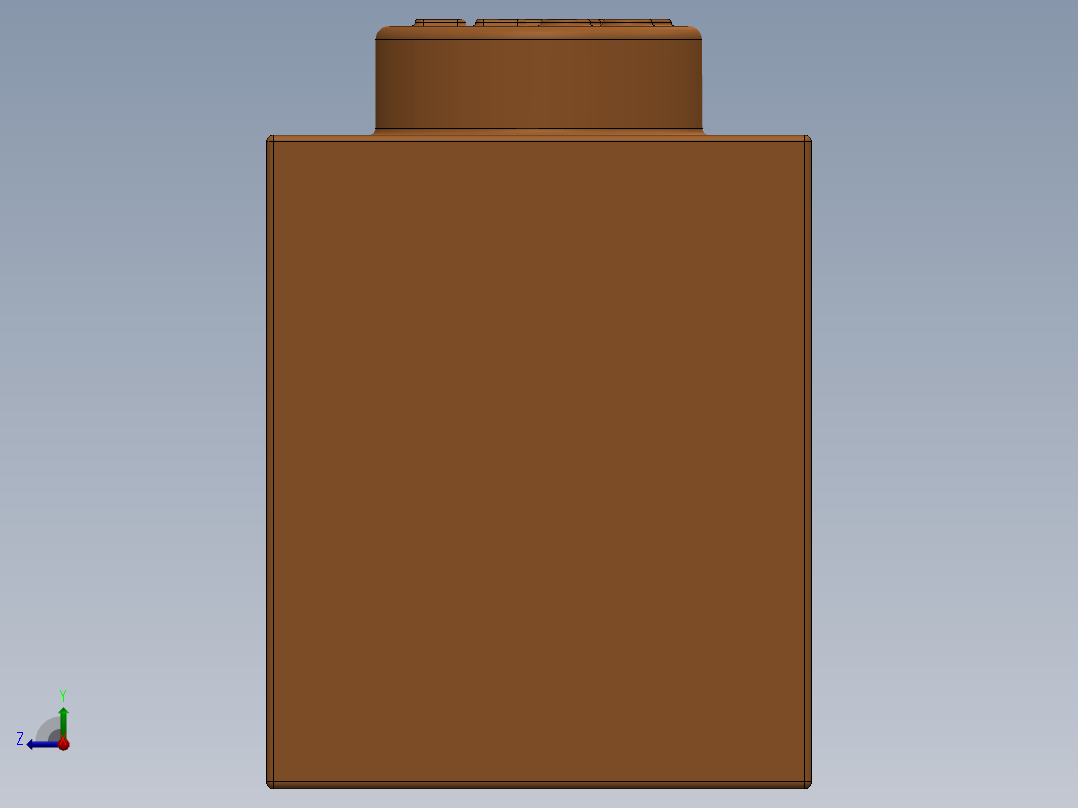 乐高套装 4421基本积木-4121739 - 3004 Bright Orange Brick 1 x 2.SLDPRT右视图