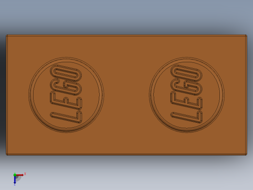 乐高套装 4421基本积木-4121739 - 3004 Bright Orange Brick 1 x 2.SLDPRT俯视缩略图