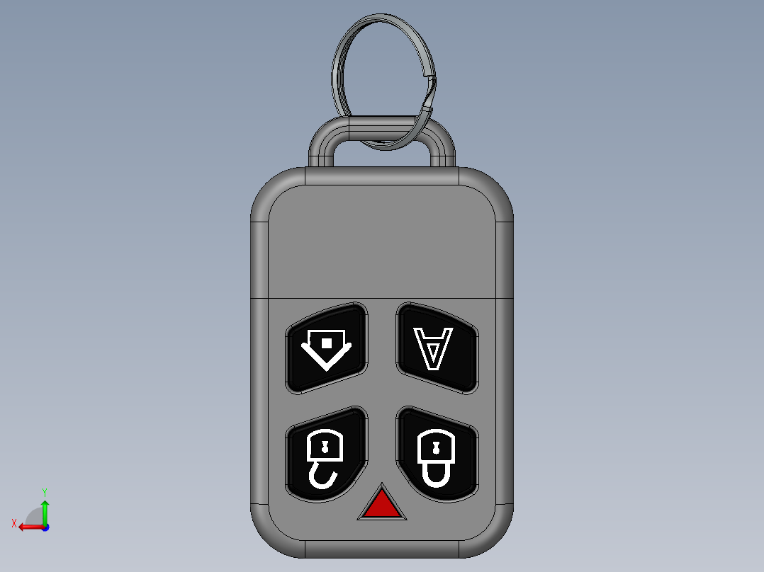 汽车报警遥控器后视图