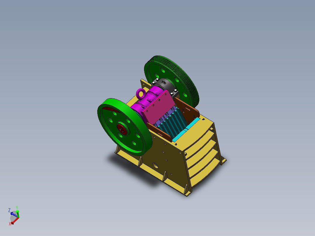 PE600X900颚式破碎机三维主视图