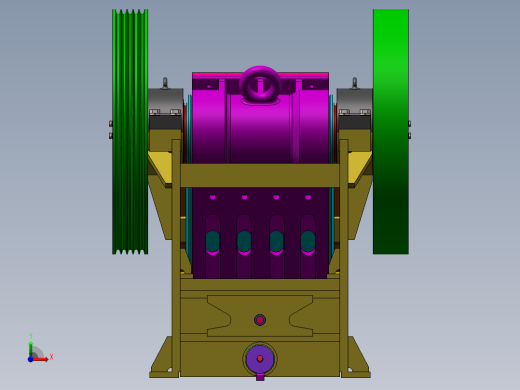 PE600X900颚式破碎机三维前视缩略图