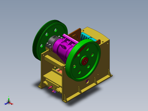 PE600X900颚式破碎机三维正等轴测缩略图