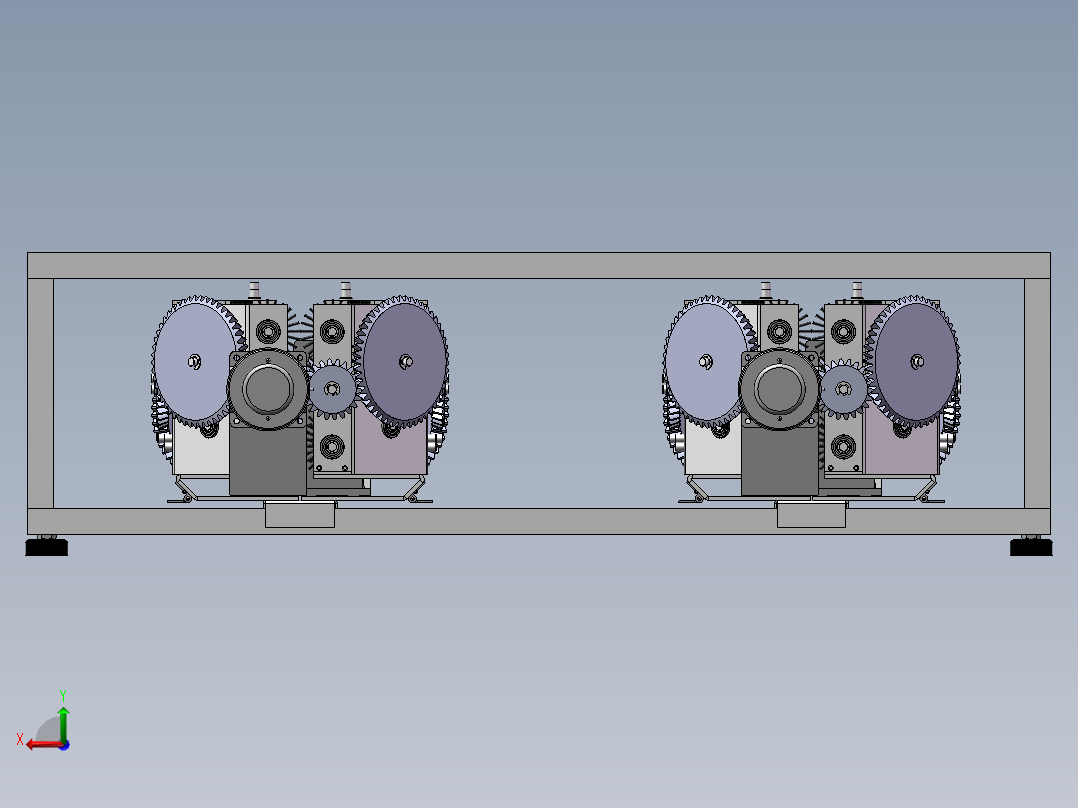 52轴毛刷同步旋转清洗机-伞齿轮-双驱动-洗鞋后视图