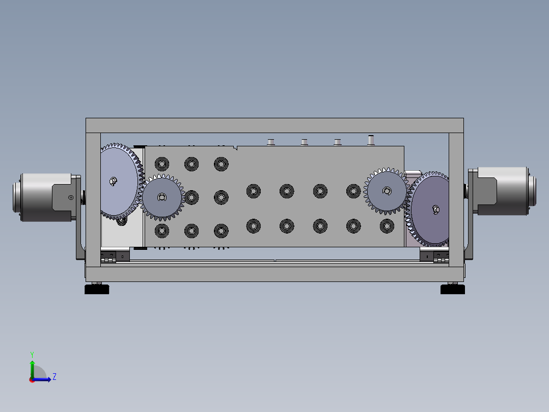 52轴毛刷同步旋转清洗机-伞齿轮-双驱动-洗鞋左视图