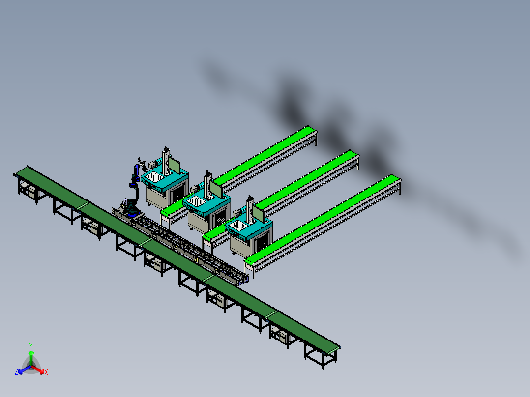 光纤打标机设备与移动机械手组合
