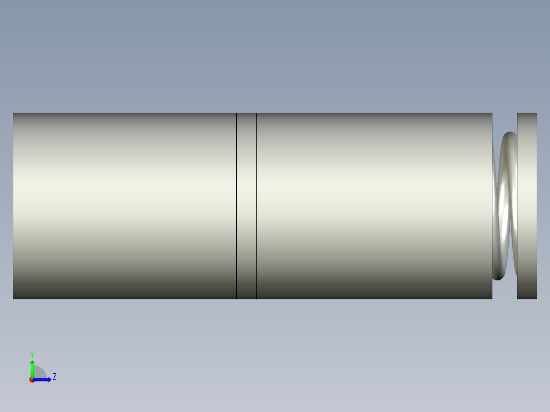 刚性管内的弹性弹簧左视图