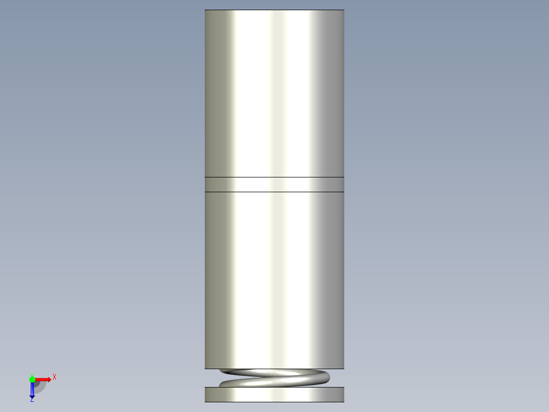 刚性管内的弹性弹簧俯视图