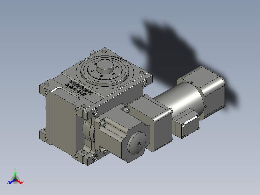 分割器ER-RU80DF英锐凸轮水平直联式右侧正等轴测图
