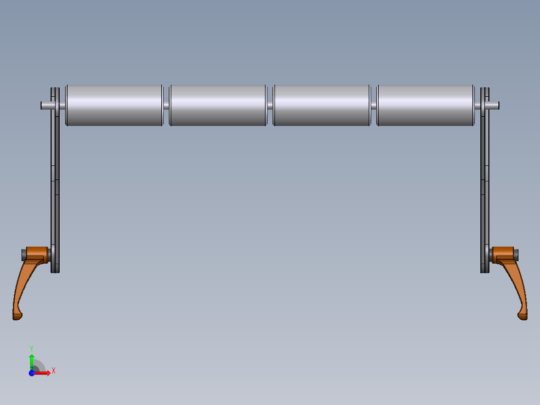剪式滚筒输送机前视图