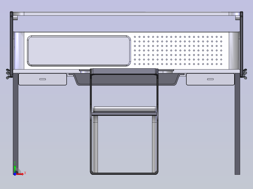 可调节的办公桌主视图