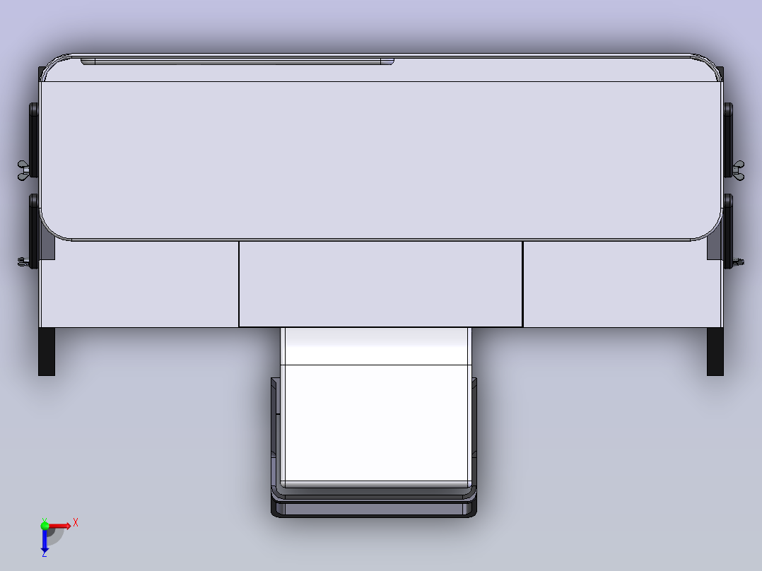 可调节的办公桌俯视图