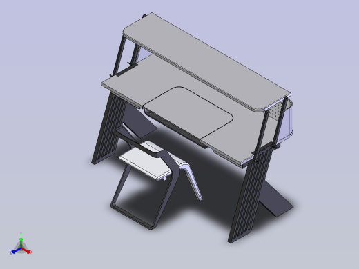 可调节的办公桌正等轴测缩略图