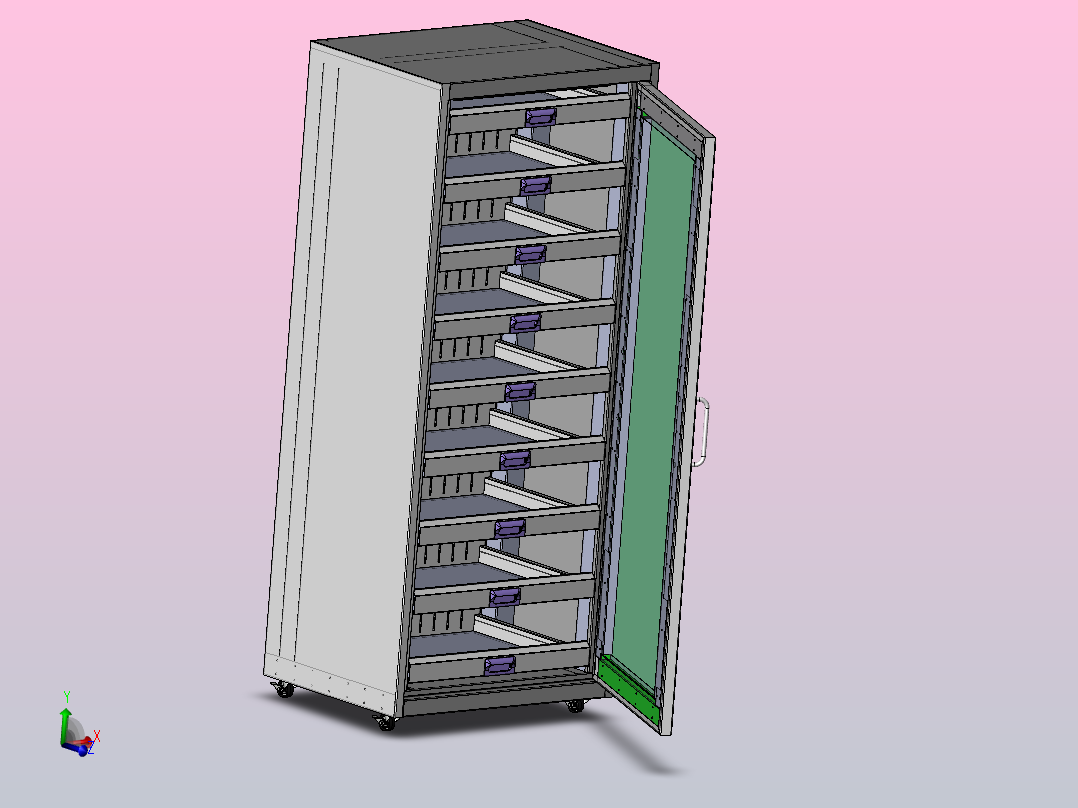 多层抽屉柜主视图
