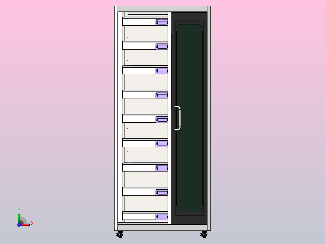 多层抽屉柜前视图