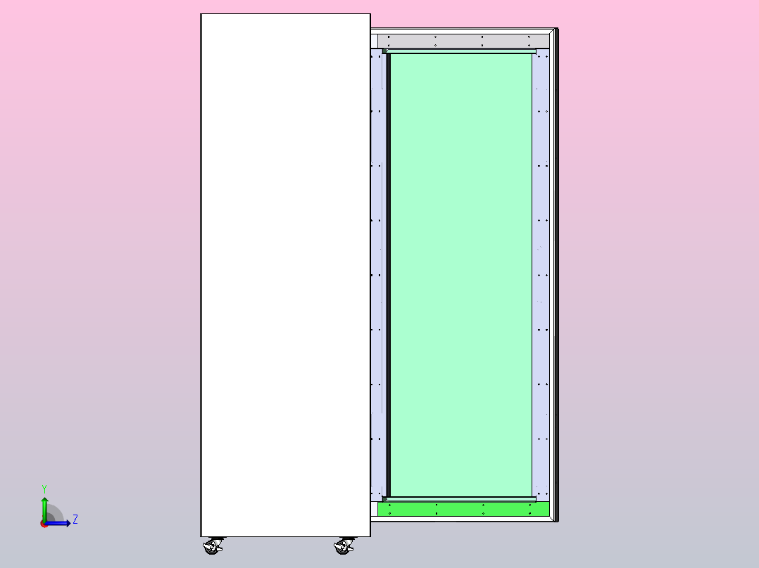多层抽屉柜左视图